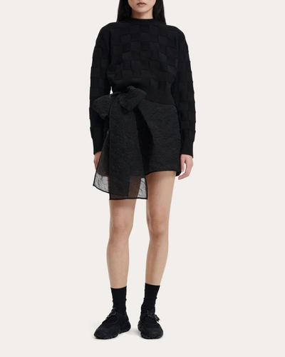 Cecilie Bahnsen Women's Gigi Posy Matelassé Skirt In Black