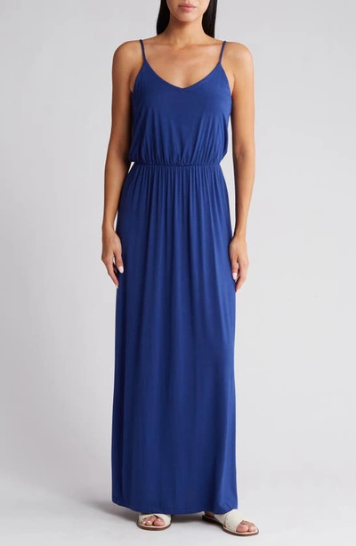 Lush Knit Maxi Dress In Midnight Blue