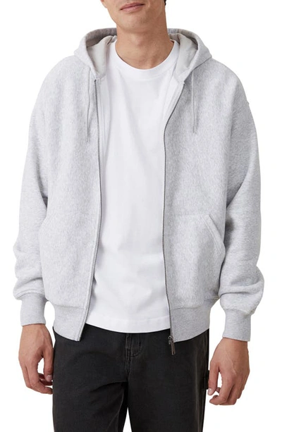 Cotton On Men's Oversized Zip Up Hoodie In Grey Marle