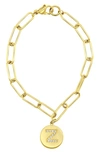Adornia 14k Gold Plated Pavé Initial Charm Bracelet In Gold-z