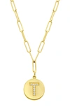 Adornia 14k Gold Plated Pavé Initial Pendant Necklace In Gold-t