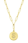 Adornia 14k Gold Plated Pavé Initial Pendant Necklace In Gold-s