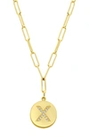 Adornia 14k Gold Plated Pavé Initial Pendant Necklace In Gold-x