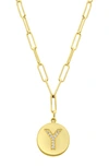 Adornia 14k Gold Plated Pavé Initial Pendant Necklace In Gold-y