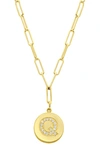 Adornia 14k Gold Plated Pavé Initial Pendant Necklace In Gold-q