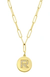 Adornia 14k Gold Plated Pavé Initial Pendant Necklace In Gold-r