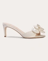 Black Suede Studio Josey 65 Mid Heel Mules In White