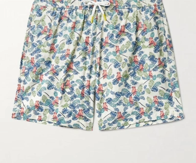 Hartford Swim Trunks In Parrot Print In Blue