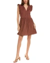 NATION LTD TEGAN RUFFLED MINI DRESS IN TAJIN CHECK