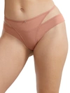 Scantilly By Curvy Kate Peep Show Brazilian In Dusty Rose