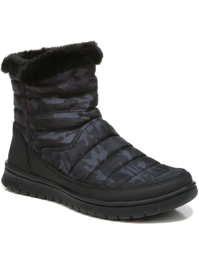 Ryka Suzy Womens Ankle Shearling Boots In Black