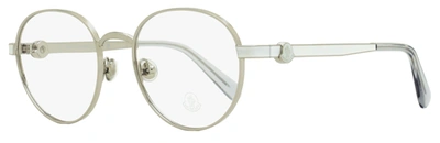 Moncler Unisex Round Eyeglasses Ml5179 016 Palladium/clear 51mm In Multi
