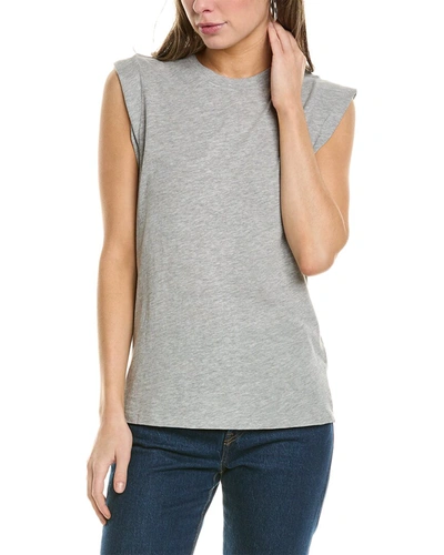 Michael Stars Joey Crewneck Power Top In Heather Grey