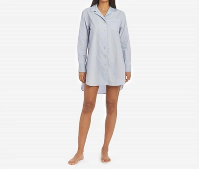 The Sleep Code Halley Organic Cotton Night Shirt In Fresh Air In Multi