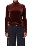 Agolde Pascale Stretch Velvet Turtleneck Top In Multi