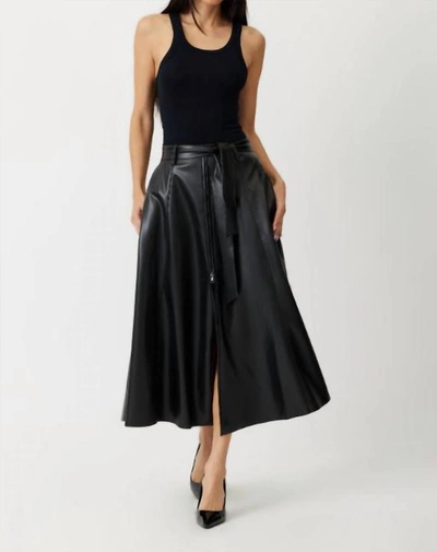 Grey/ven The Pembroke Ethical Leather Maxi Skirt In Black
