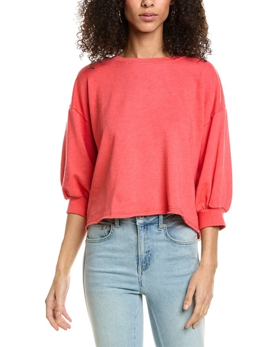 Michael Stars Julia Puff Sleeve Pullover In Red