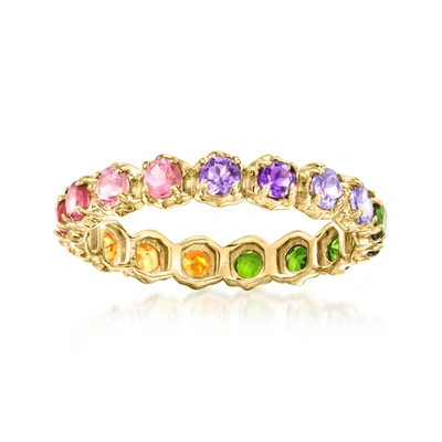Rs Pure By Ross-simons Multi-gemstone Eternity Band In 14kt Yellow Gold In Pink