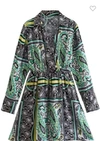 Sundayup Long Road Home Dress In Black/green In Multi