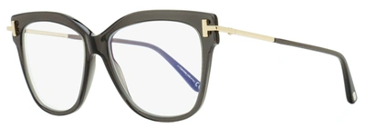 Tom Ford Women's Blue Block Eyeglasses Tf5704b 020 Gray/gold 54mm In Multi