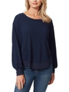 JESSICA SIMPSON WOMENS RIBBED CREW NECK PULLOVER TOP