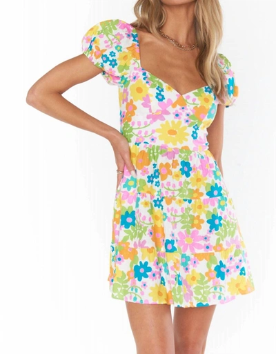 Show Me Your Mumu Cathy Mini Dress In Petal Pop Yellow Floral In Multi