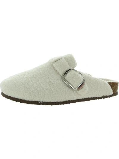Madden Girl Peony-s Womens Faux Fur Slip On Clogs In White