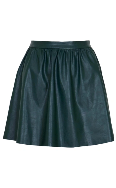 Lucy Paris Connor Faux Leather Mini Skirt In Forest Green