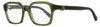 Moncler Unisex Rectangular Eyeglasses Ml5181 096 Green/black 52mm In Multi