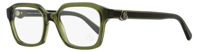 Moncler Unisex Rectangular Eyeglasses Ml5181 096 Green/black 52mm In Multi