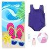 TEAMSON SOPHIA'S BEACH DAY PLAY SET WITH BATHING SUIT FOR 18" DOLLS