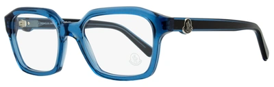Moncler Unisex Rectangular Eyeglasses Ml5181 090 Blue/black 52mm In Multi