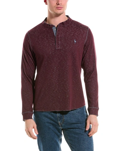 Tailorbyrd Reversible Henley Pullover In Red
