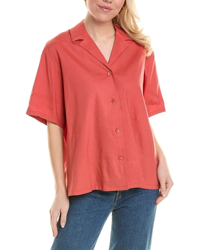 REBECCA TAYLOR LINEN-BLEND CABANA SHIRT
