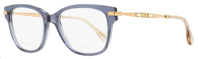 Jimmy Choo Women's Rectangular Eyeglasses Jc181 14i Blue/gold Copper 51mm In Multi