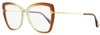 Tom Ford Women's Butterfly Eyeglasses Tf5882b 044 Orange Gradient 55mm In Multi