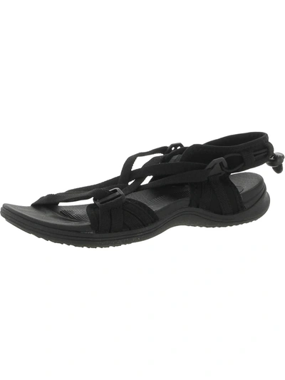 Megnya Womens Strappy Flat Slingback Sandals In Black
