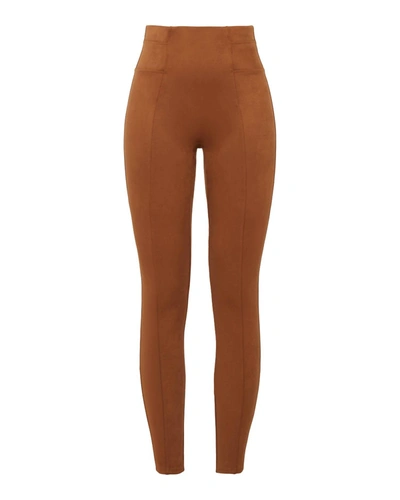Spanx Faux Suede Legging In Caramel In Brown