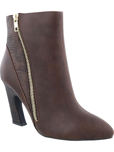Bellini Cirque Womens Pointed Toe Zip-up Ankle Boots In Brown