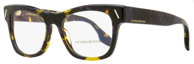 Victoria Beckham Women's Rectangular Eyeglasses Vb2634 418 Havana Blue 51mm In Multi