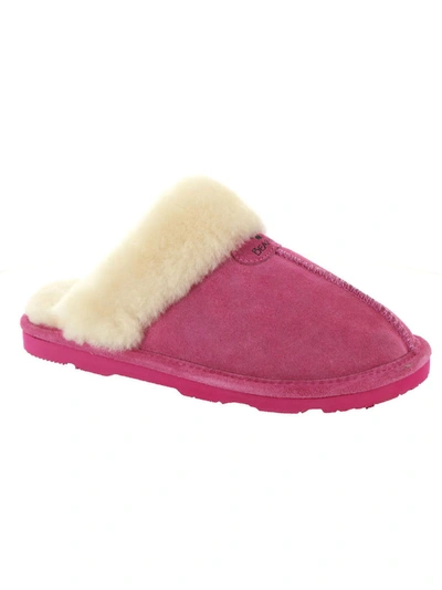 Bearpaw Loki Ii Womens Faux Fur Lined Slip On Slide Slippers In Pink