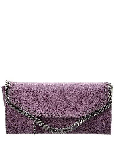 Stella Mccartney Falabella Continental Wallet In Purple