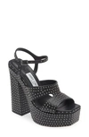 Jimmy Choo Ellison Studded Leather Platform Sandals In Black