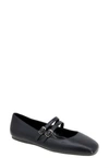 Bcbgeneration Harisa Womens Faux Leather Mary Jane Ballet Flats In Black