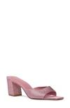 Black Suede Studio Dia Crystal Mule Sandals In Dusty Rose Embellished