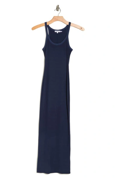 Good American Ribbed Stretch-modal Maxi Dress In Blue Rinse