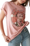 LUCKY BRAND BOWIE FLORAL EMBROIDERY COTTON GRAPHIC T-SHIRT