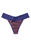 Hanky Panky Signature Lace Original Rise Thong In Blue/ Purple