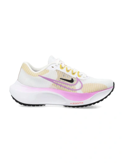 Nike Zoom Fly 5 Panelled Sneakers In White Rush Fucsia