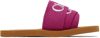 Chloé Logo Canvas Slides In 49l Pink